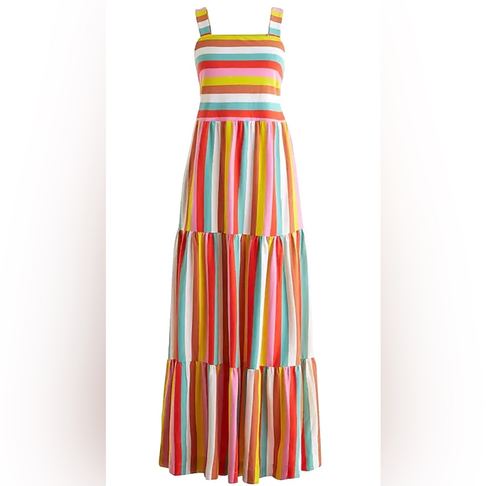 J. Crew Maxi Rainbow Stripe dress